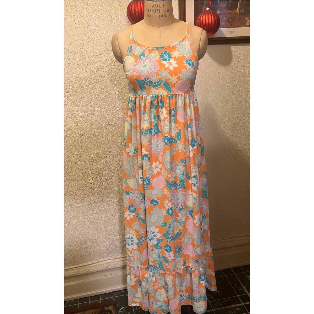 Velvet Torch Los Angeles Floral Print Tiered Midi Slip Dress Size XS - Picture 3 of 13